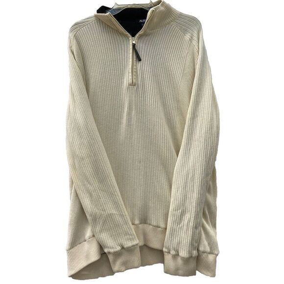 Other - Aureus 1/4 Zip Pullover Golf Sweater Mens XXL Ivory Off White